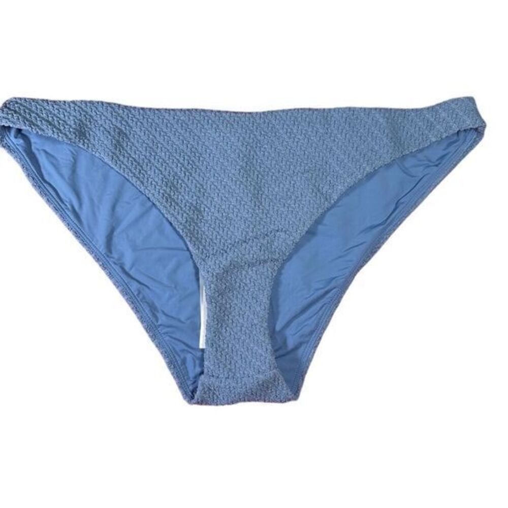 NWT‎ Andie Women's Cheeky Bikini Bottom XL Slate Blue Textured Swimwear Beach
